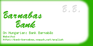 barnabas bank business card