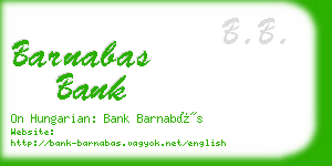 barnabas bank business card